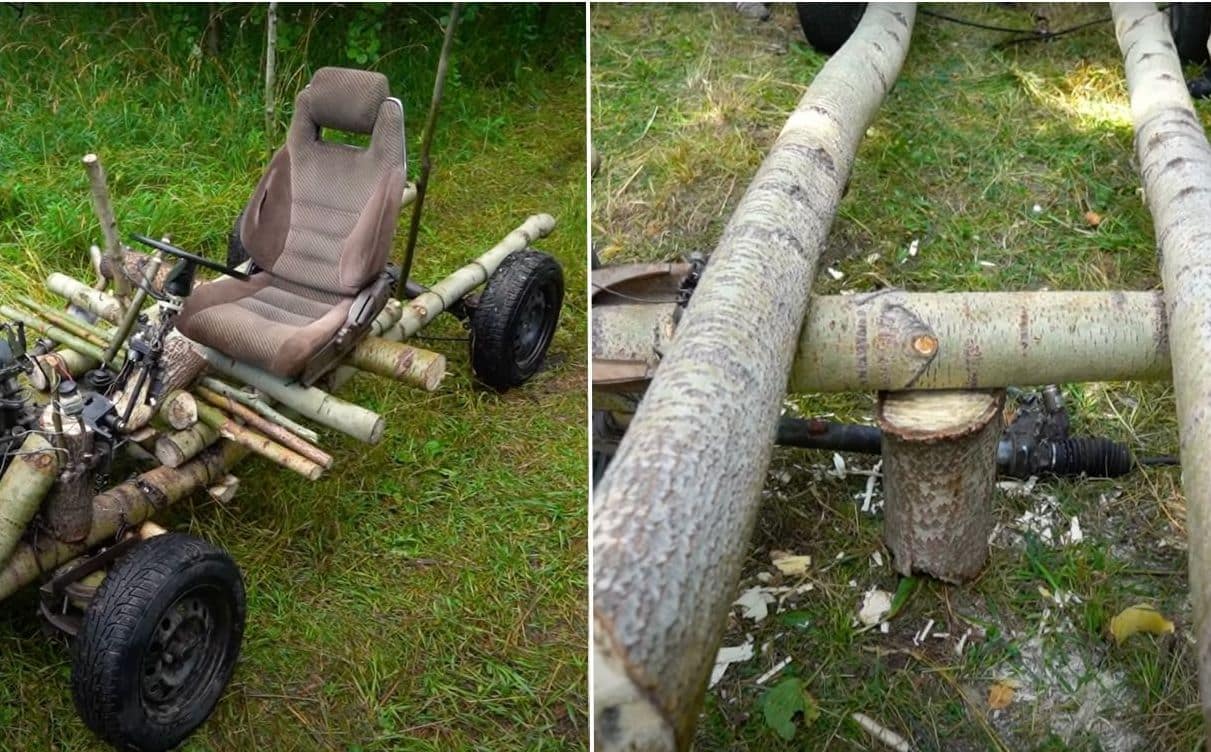 car made of logs hero image
