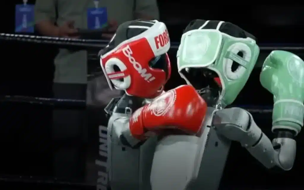 Humanoid robots battle it out in China’s robot fighting debut