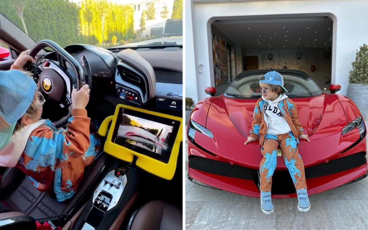 Regardez Zayn Sofuoğlu, 3 ans, conduire une Ferrari SF 90 Stradale ...