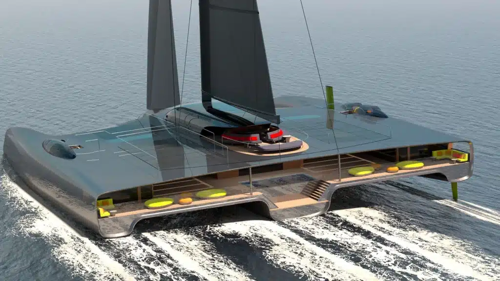 The zero emission yacht concept was designed to make the most of views and inside space