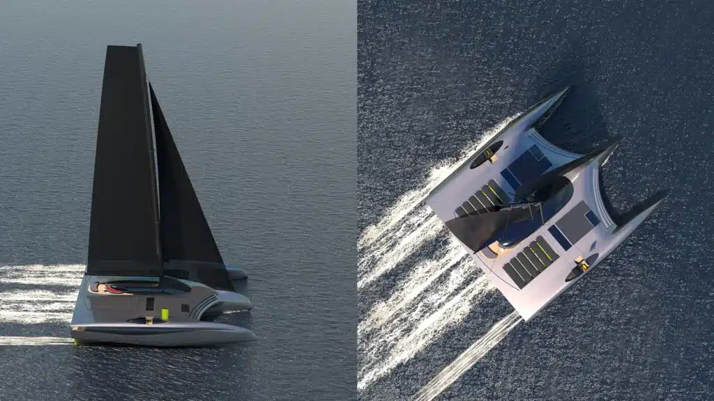 The yacht concept was designed with zero emission comfort in mind
