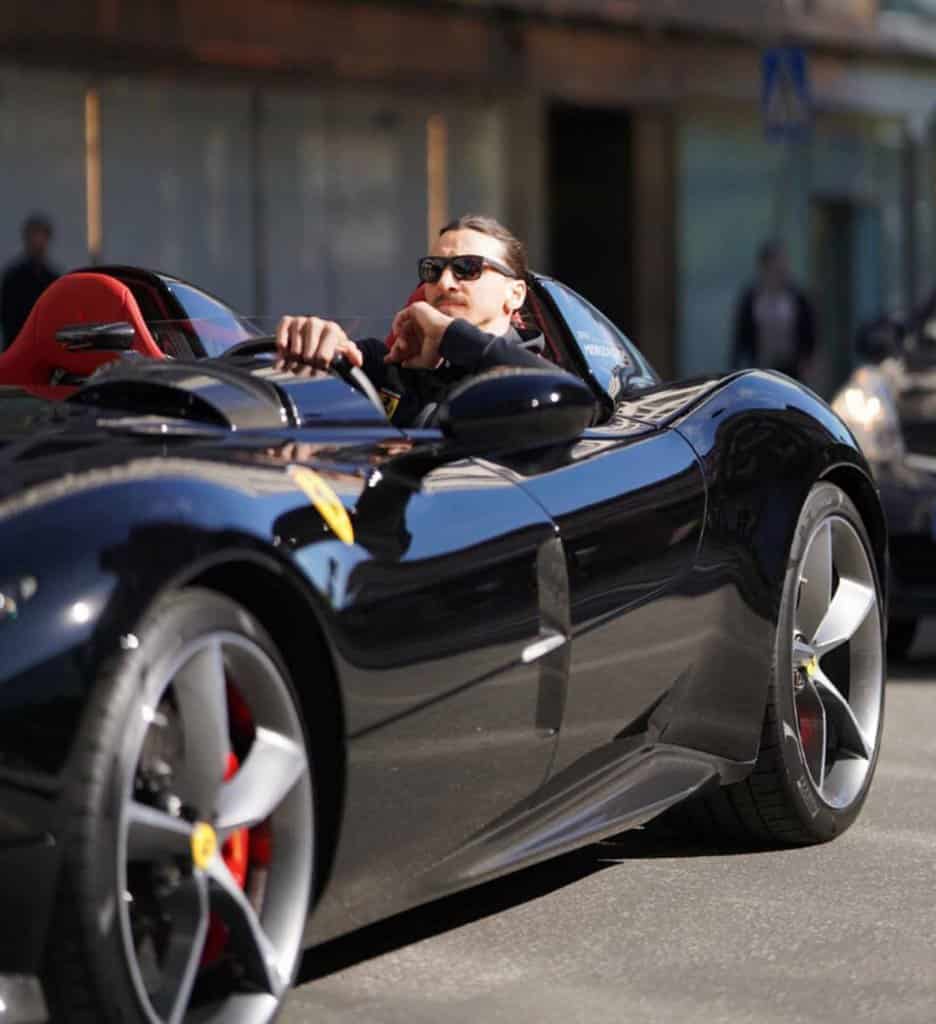Zlatan driving the Ferrari SP Monza