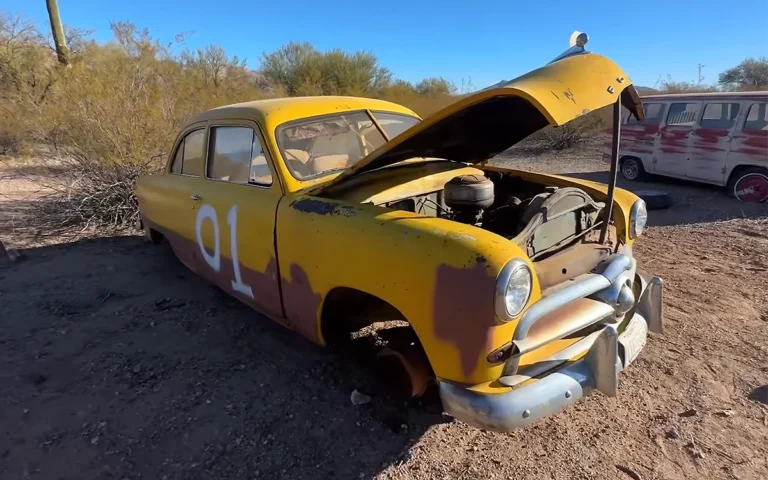 abandoned 1949 Ford in Arizona desert