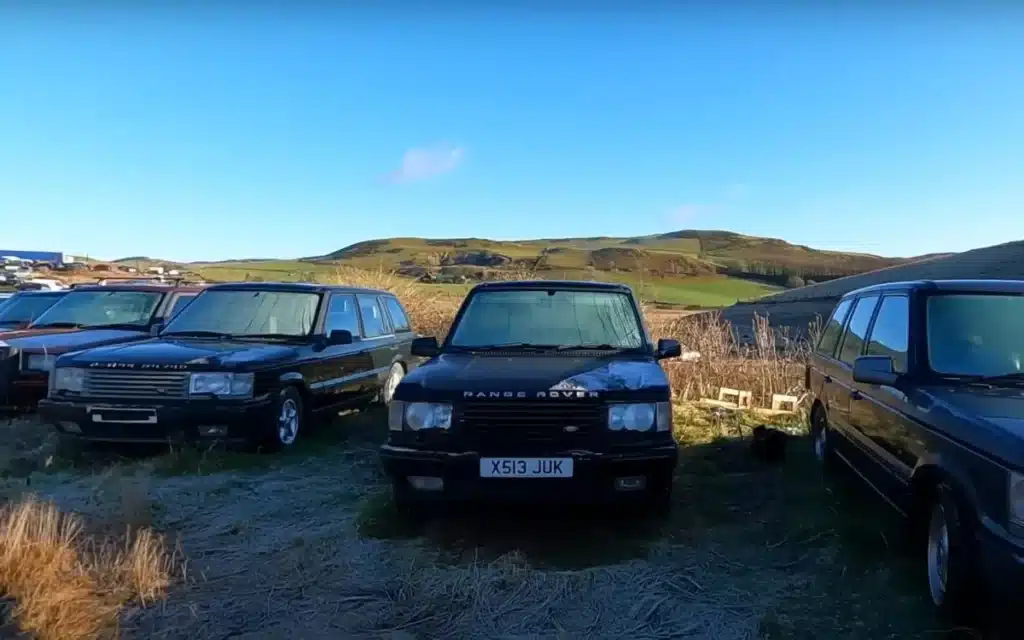 abandoned range rovers UK field