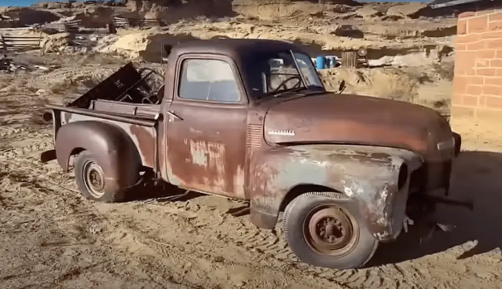 Father and son find 1948 Chevy used in Air Force abandoned in rural New Mexico and they have major plans for it