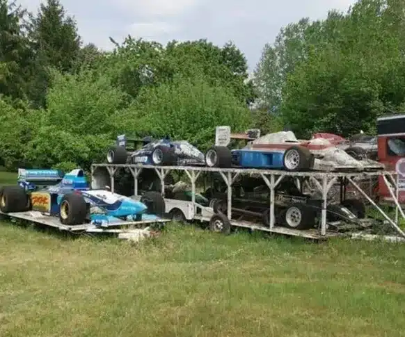 Man stumbles across abandoned F1 car graveyard near his home