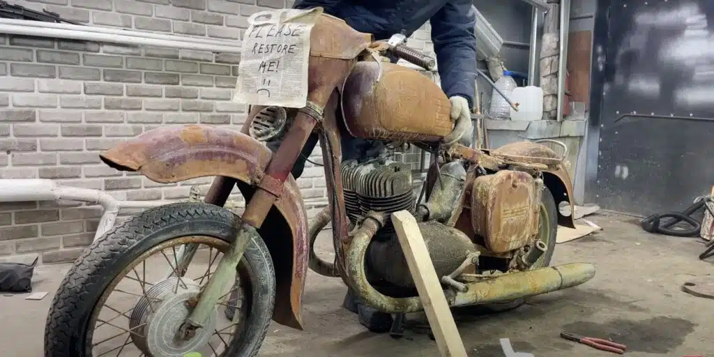 Abandoned motorcycle