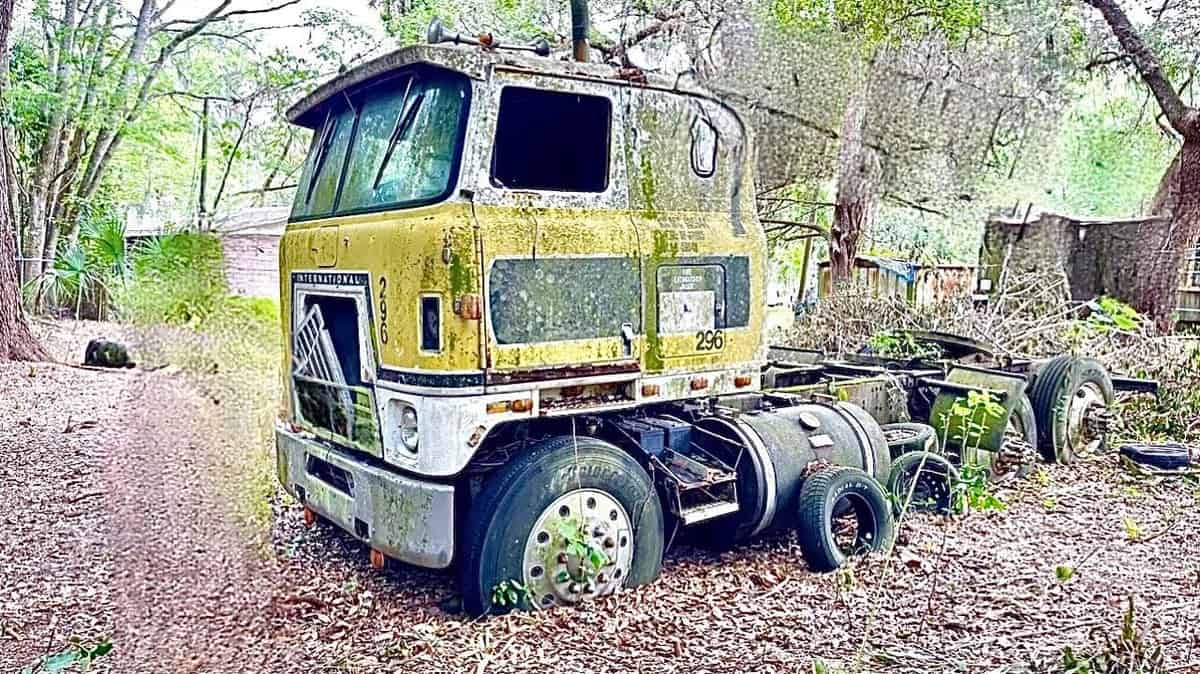 Abandoned semi-truck
