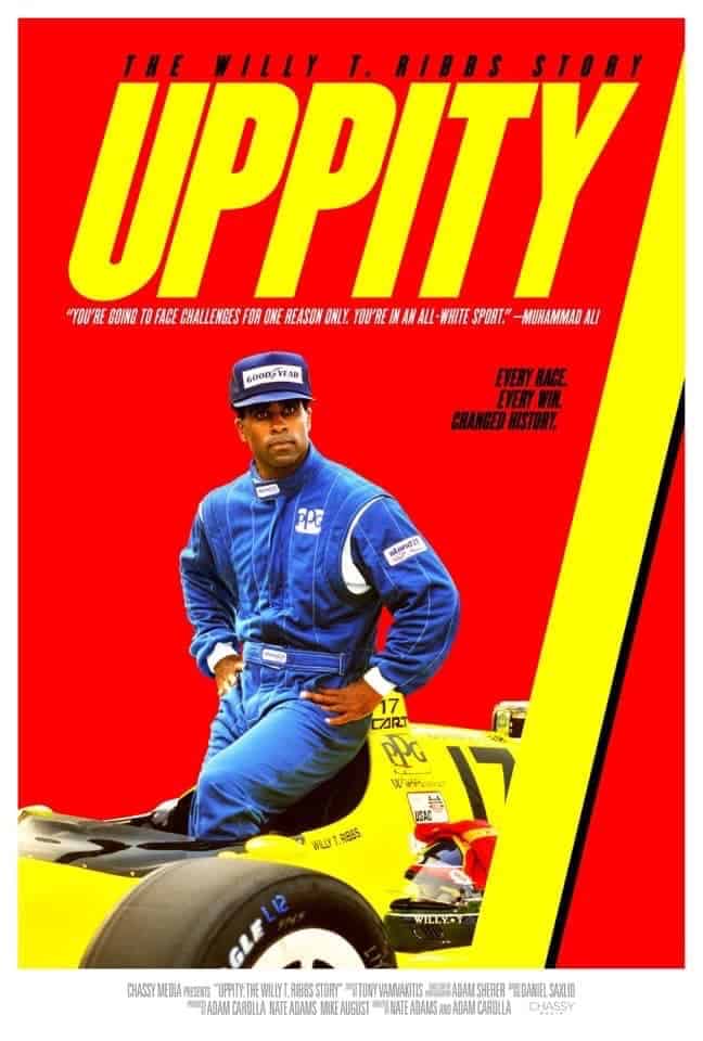 The movie poster for Uppity: The Willy T-Ribbs Story, one of the best racing documentaries.