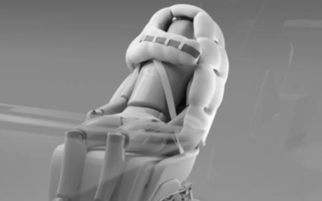 A company has given the airbag a radical redesign to create the world’s first helmet airbag that is built into the car’s seat and helps protect the neck, head, shoulders, and spine