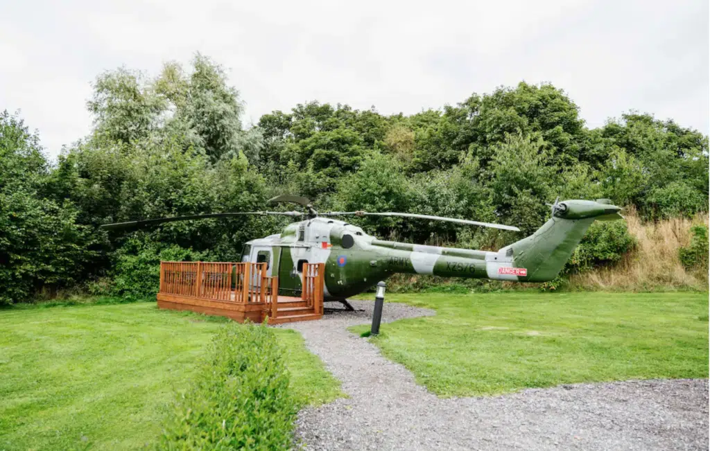 ex-military helicopter turned Airbnb