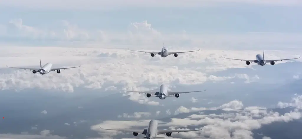 Cockpit footage shows what really went down when five Airbus planes flew together in formation in breathtaking clip