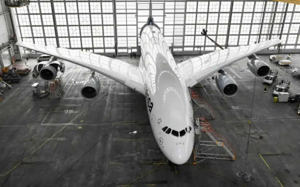 Munich Internation Airport has hangars that aren’t big enough for Airbus A380s but they came up with a solution