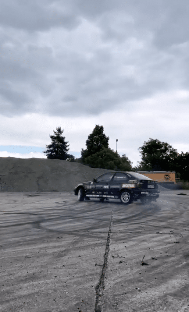 Aleksander Pelikański drifting his BMW E36