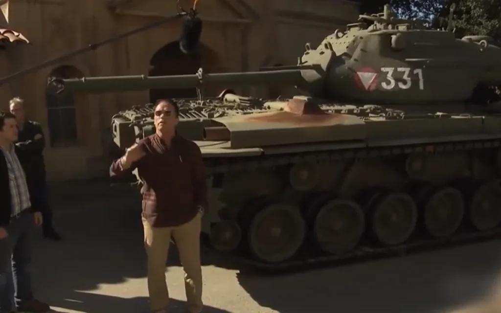Arnold Schwarzenegger’s car collection has everything from a bright-red Audi R8 to a Cold War tank he actually uses to crush cars