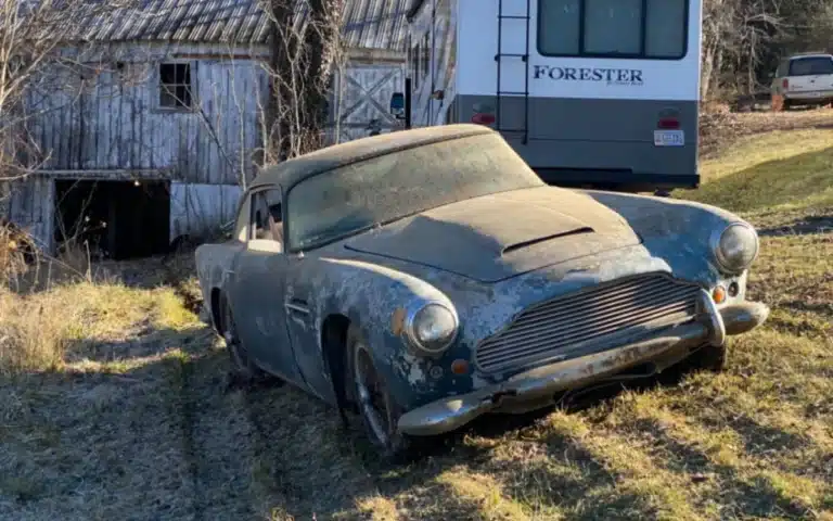 A 1962 Aston Martin DB4 spent 30 years stashed away inside a barn but has now finally been hauled out and is set to go under the hammer for an impressive sum