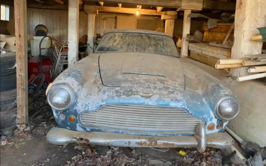 A 1962 Aston Martin DB4 spent 30 years stashed away inside a barn but has now finally been hauled out and is set to go under the hammer for an impressive sum
