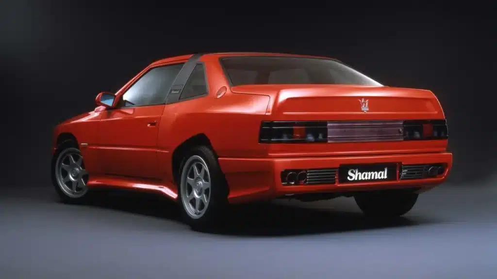 The Maserati Shamal outpaced the Ferrari Testarossa with its twin-turbo V8, advanced suspension, and bold Gandini styling