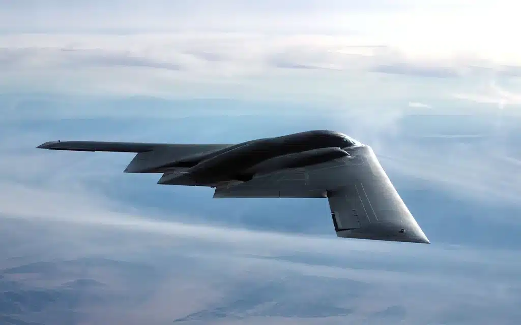 B-2 Spirit being escorted by F-35s looks majestic in video