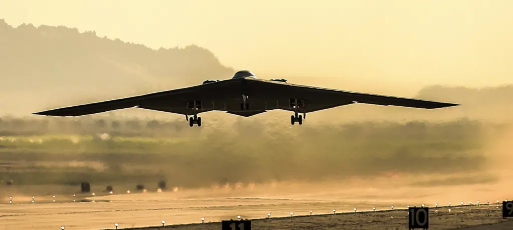 Rare aerial footage of world’s only long-range Stealth Bomber flying as majestic as a bird