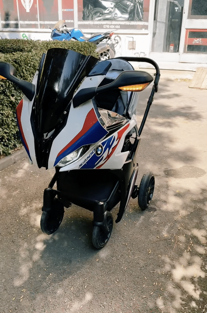 Baby stroller modded into BMW S1000 RR is the coolest way for a child to travel