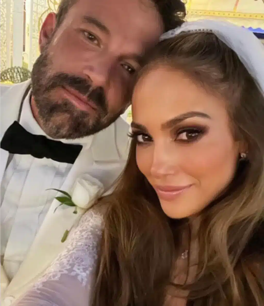 Jennifer Lopez and Ben Affleck on wedding day in Las Vegas