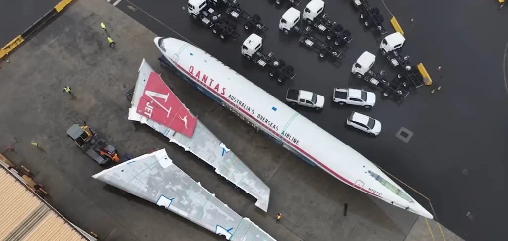 The Qantas Boeing 707 once owned by John Travolta has finally made it to Australia, where it'll become a permanent guest of the Historical Aircraft Restoration Society Museum in New South Wales