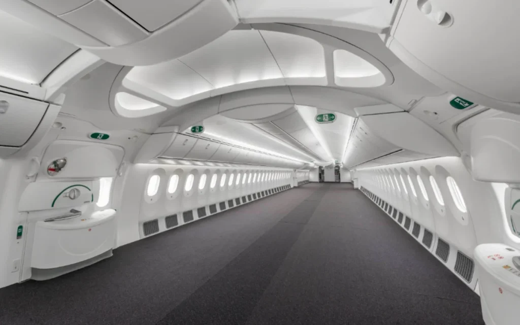 Behind-the-scenes images show what a Boeing 787 Dreamliner looks like before it’s kitted out, and it certainly has a dream-like quality