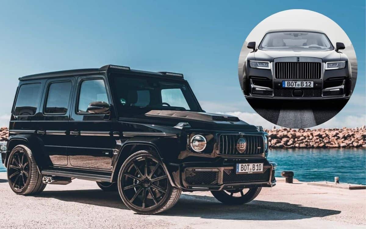 The new Brabus G-Wagen and the Rolls-Royce Ghost.