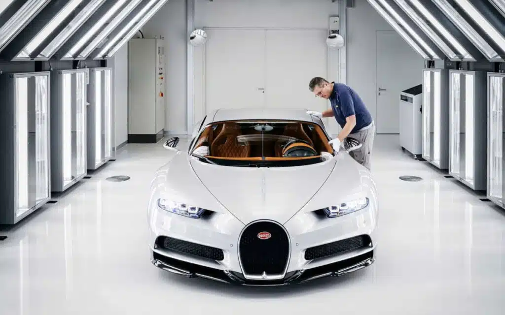 How long it takes Bugatti to paint one of its cars is beyond comprehension