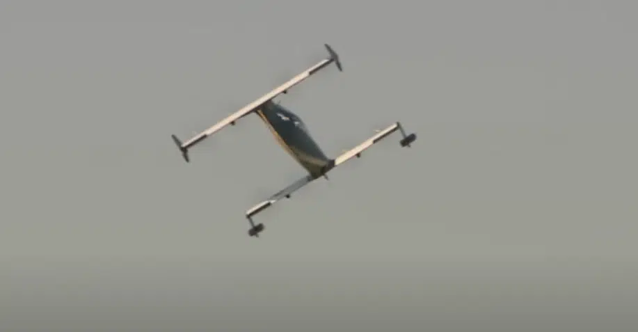 Flying car soars over Tampa Bay without a sound... the future is here