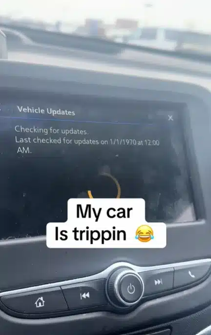 A Michigan driver updated his car software but a glitch sent him back to 1970