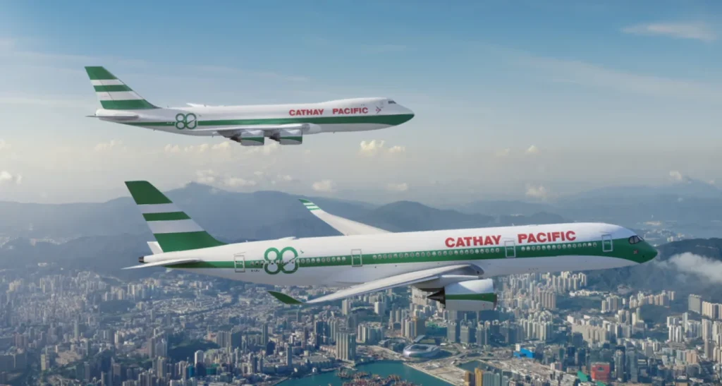 Stunning retro Airbus A350 captured landing in the UK as Cathay Pacific celebrates 80 years