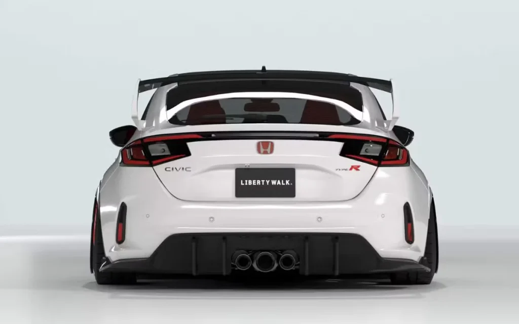 Liberty Walk has reworked the Honda Civic Type R with a widebody kit, carbon aero, and extreme stance, turning the iconic hot hatch into a bold street build