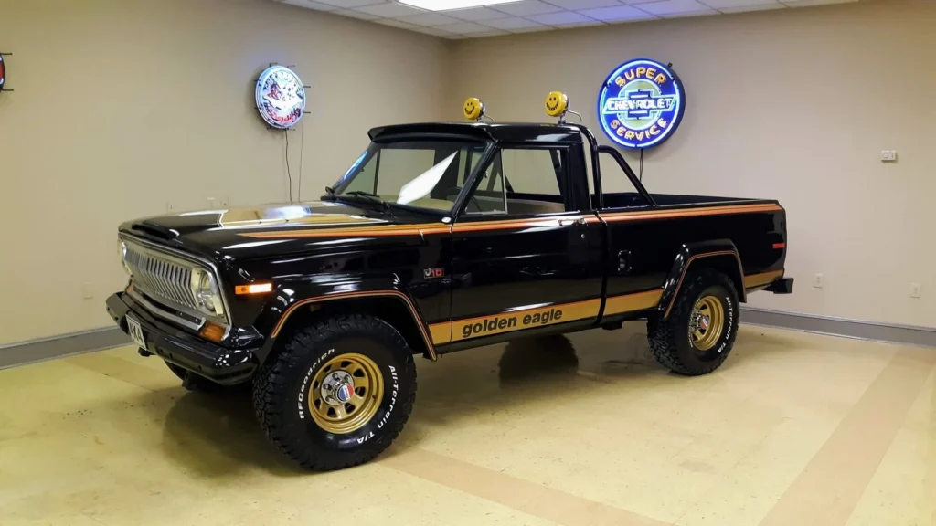 Jeep pickup truck the J10 Golden Eagle designed with Levi's