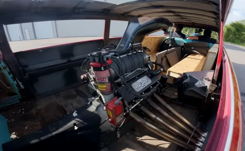 Cleetus McFarland bought a $9,900 ’57 Chevy limo on Facebook Marketplace and turned it into a 1,500-hp monster with the engine mounted inside the cabin