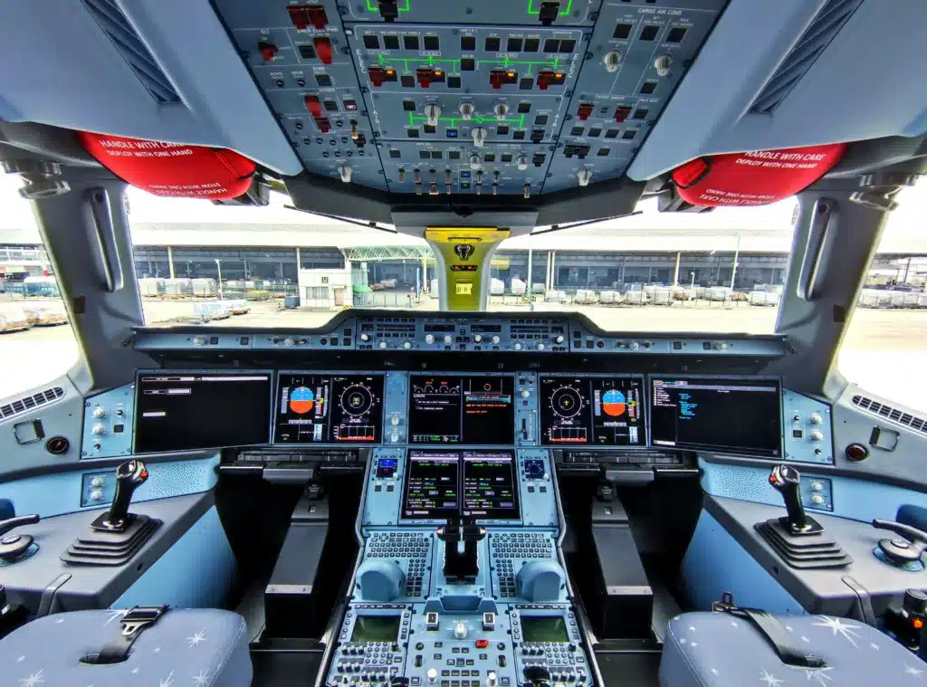 aircraft cockpit vintage modern