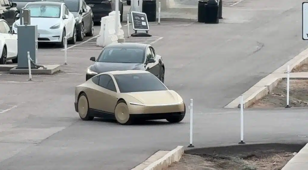 Tesla were spotted testing the new Cybercab at the gigafactory in Texas