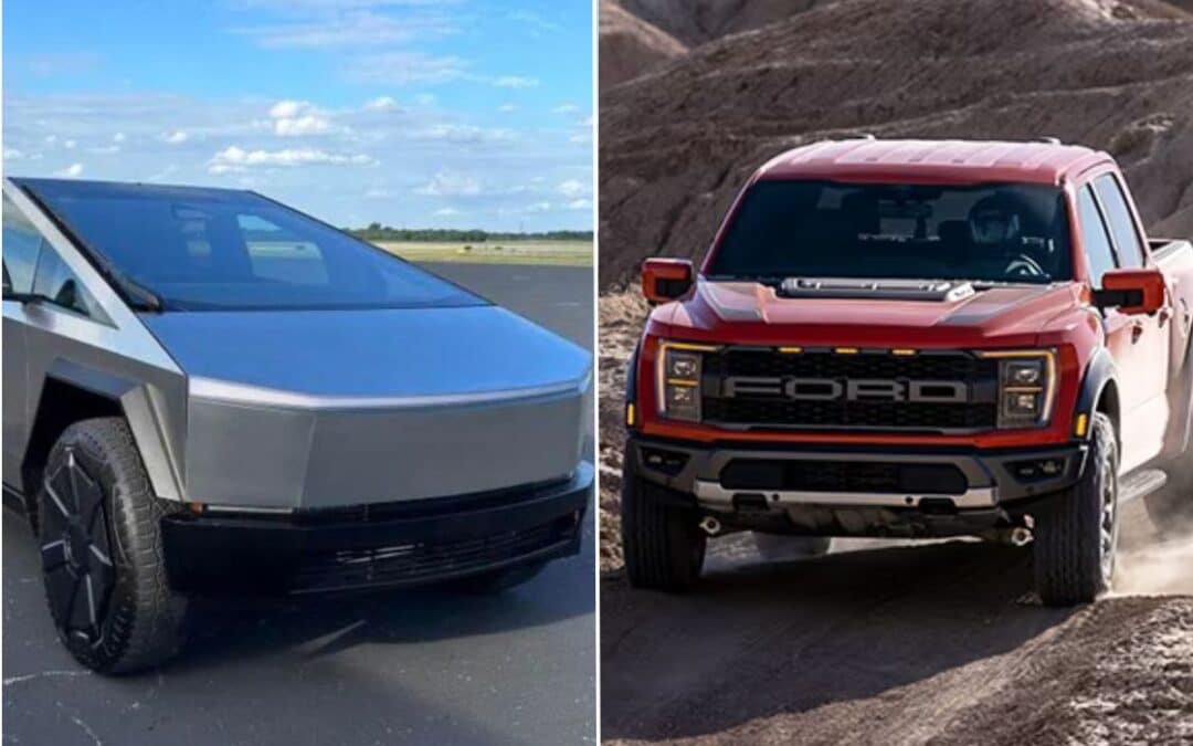 Ford F150 Raptor and Jeep Gladiator come up against Tesla Cybertruck in new size comparisons 