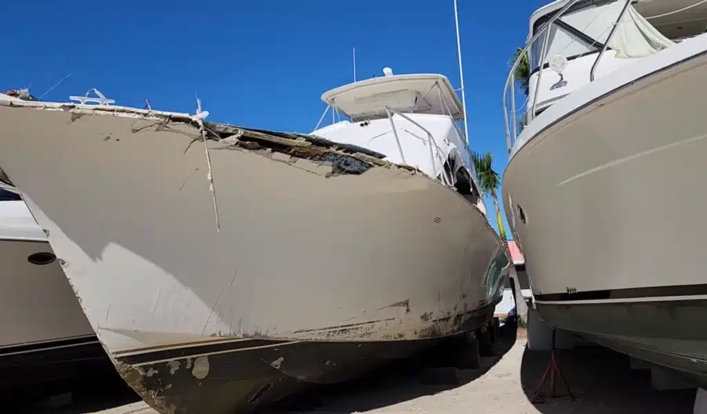 boat graveyard in Florida after Hurricane Ian