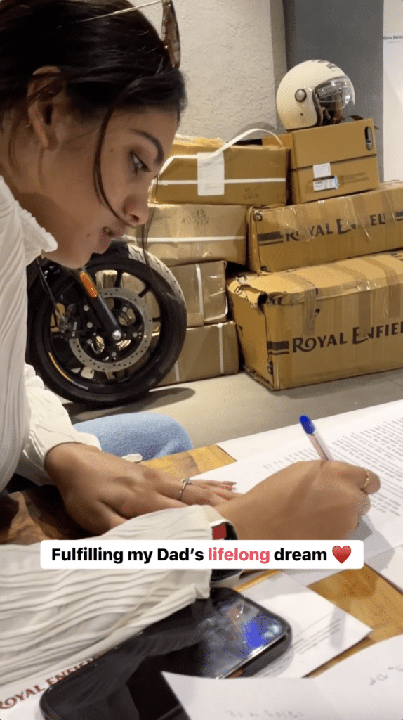 Daughter fulfills dad's lifelong dream by buying him his dream motorbike