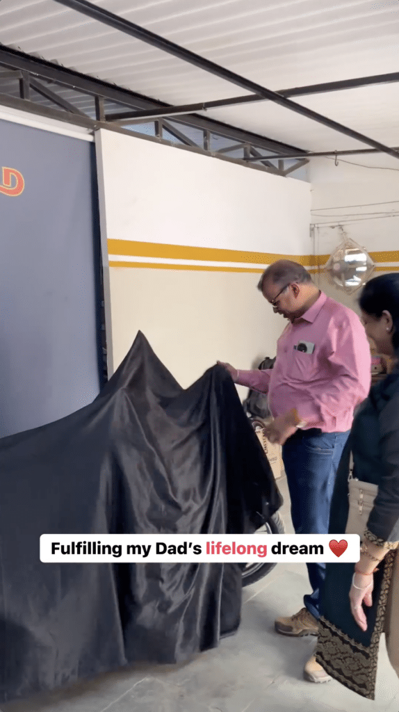 Daughter fulfills dad's lifelong dream by buying him his dream motorbike