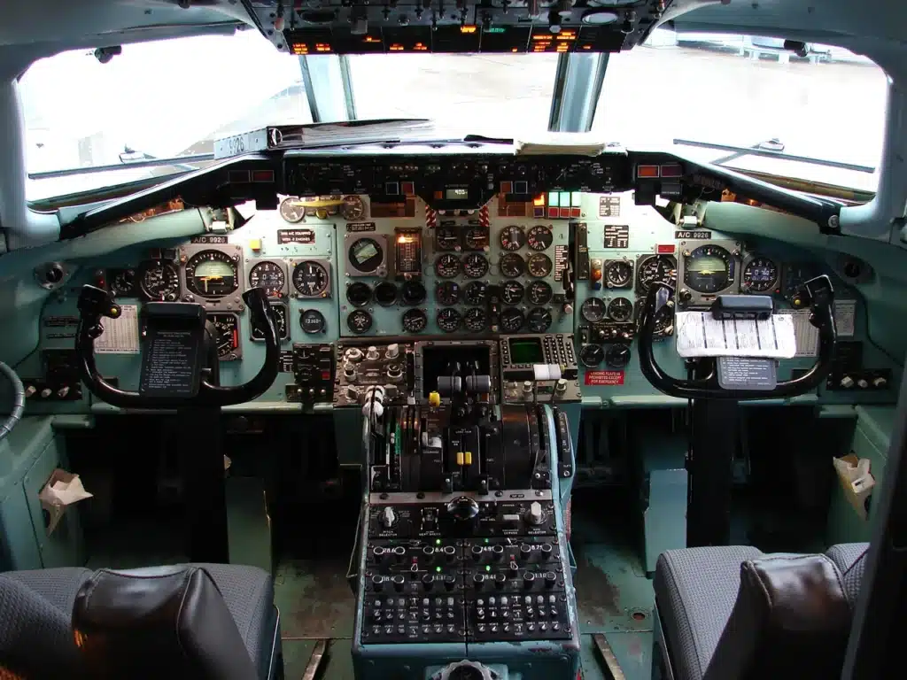 aircraft cockpit vintage modern