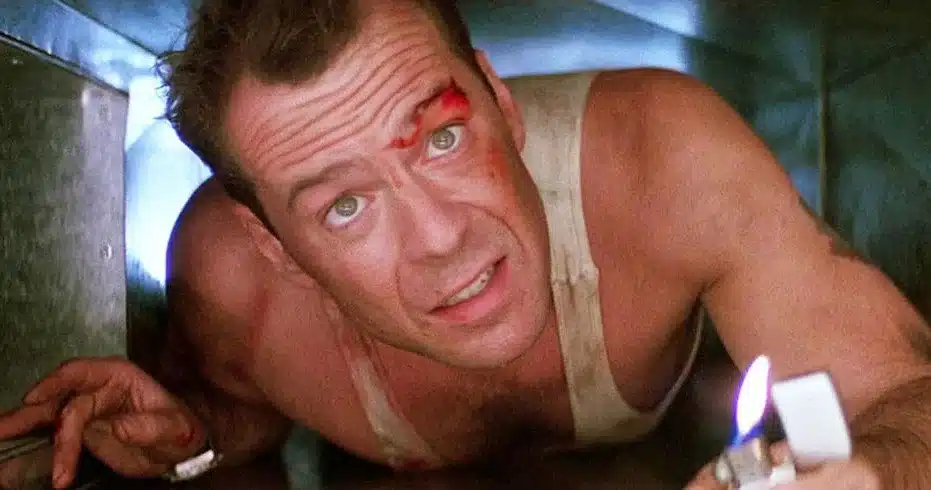 Bruce Willis is pictured in the movie Die Hard.