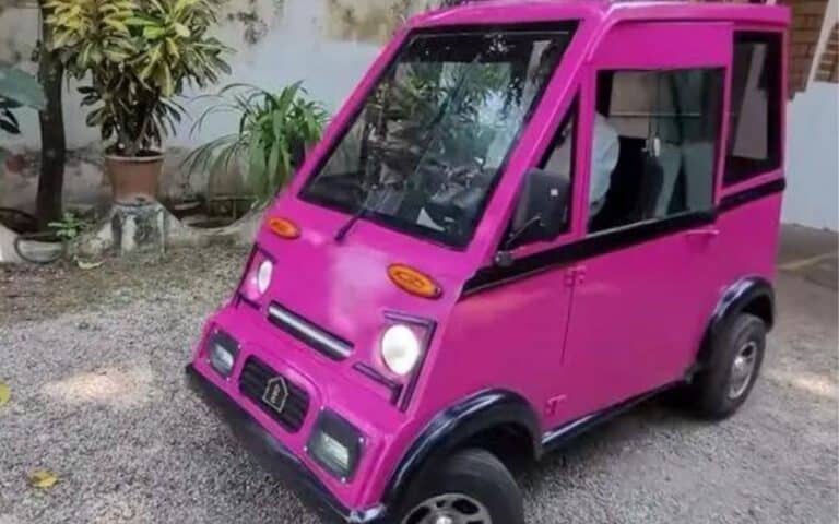 67-year-old man builds his own EV at home, it's not pretty but it is economical