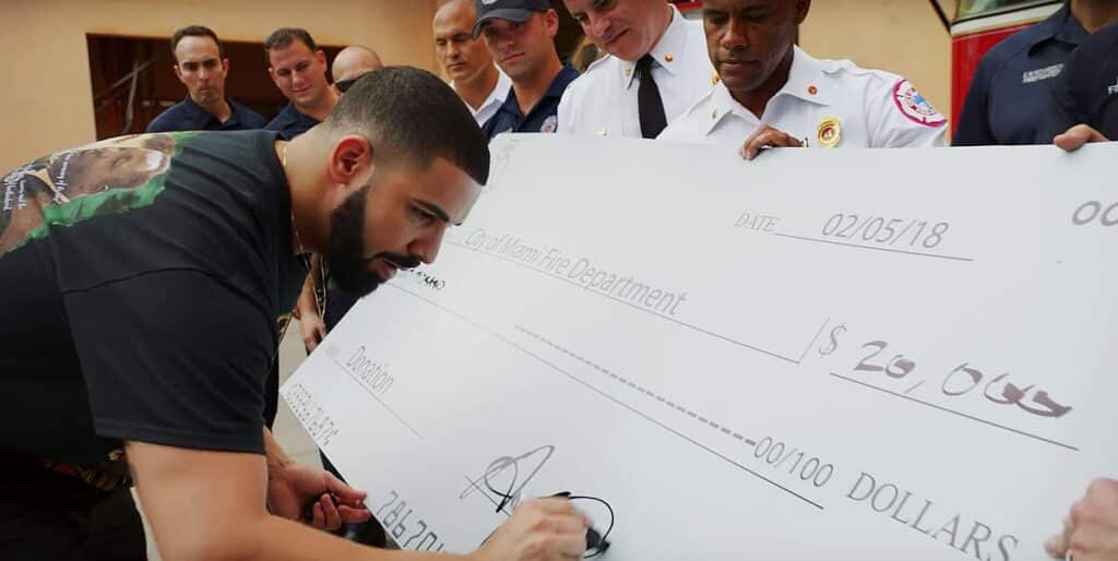 Drake is known for paying it forward