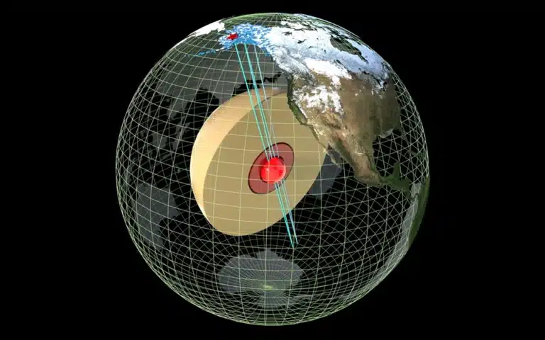 metal ball in Earth innermost layer