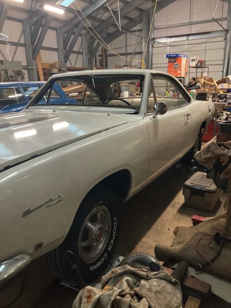 Abandoned for 15 years, this freshly repainted 1967 Plymouth Barracuda is now up for grabs on eBay - cracked paint, missing motor, big potential