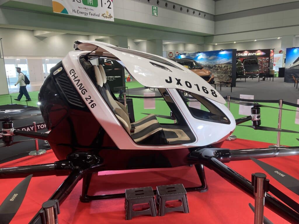 EHang's flying car has made its debut at the Japan Mobility Show
