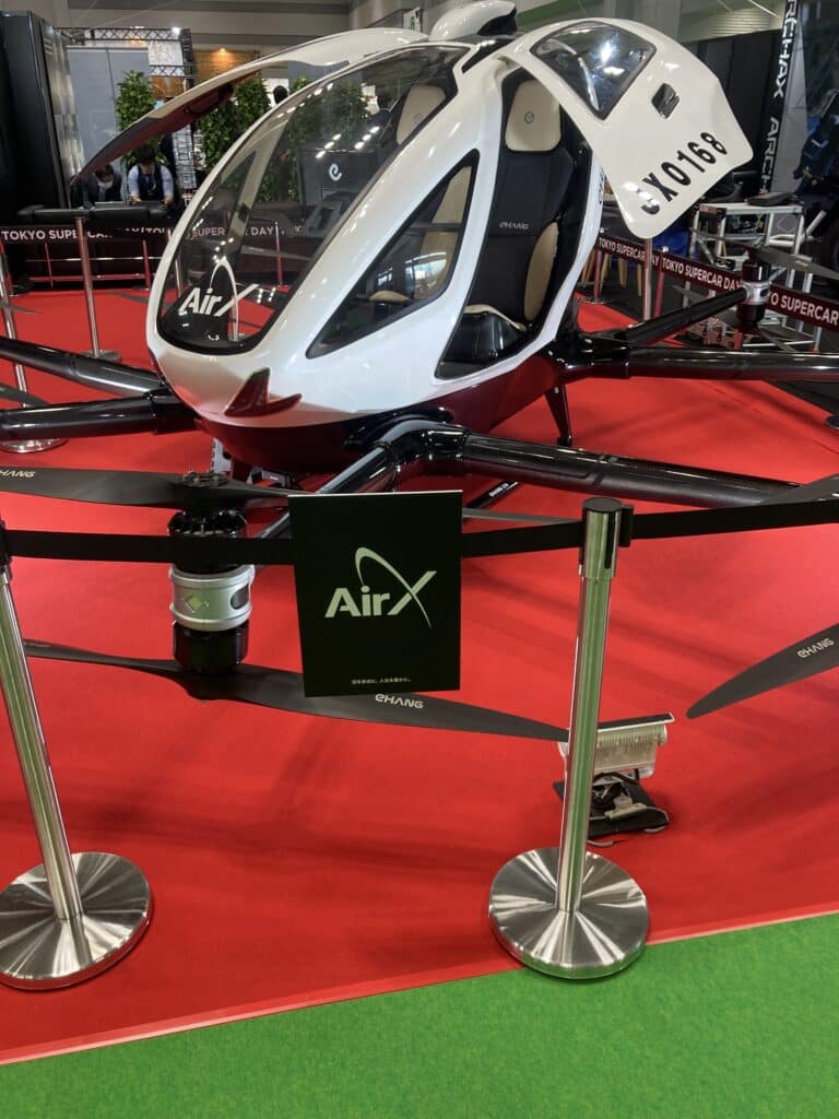 EHang's flying car has made its debut at the Japan Mobility Show